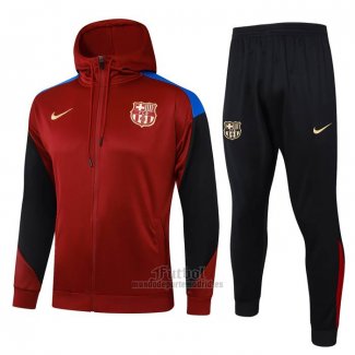 Chandal con Capucha del Barcelona 2024-2025 Rojo