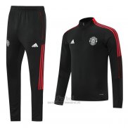 Chandal de Sudadera del Manchester United Nino 2021-2021 Negro