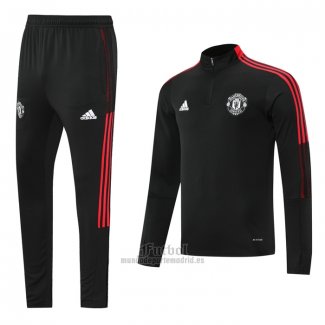 Chandal de Sudadera del Manchester United Nino 2021-2021 Negro