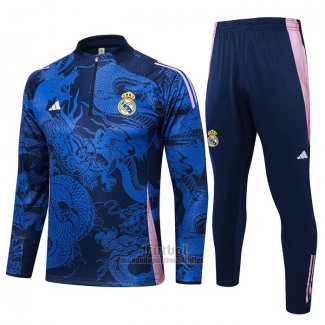 Chandal de Sudadera del Real Madrid Dragon 2024-2025 Azul