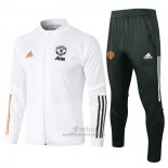 Chandal de Chaqueta del Manchester United Nino 2020-2021 Blanco