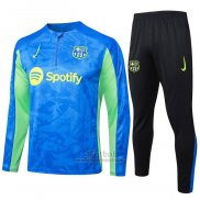 Chandal de Sudadera del Barcelona 2024-2025 Azul y Verde