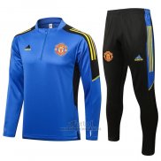 Chandal de Sudadera del Manchester United 2021-2022 Azul