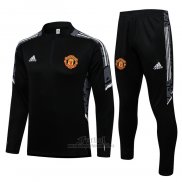 Chandal de Sudadera del Manchester United UCL Nino 2021-2021 Negro