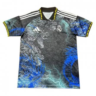 Camiseta Real Madrid Dragon 2024-2025 Azul Gris Tailandia