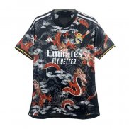 Camiseta Real Madrid Dragon 2024-2025 Negro Tailandia