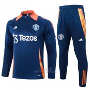 Chandal de Sudadera del Manchester United Nino 2024-2025 Azul