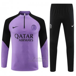 Chandal de Sudadera del Paris Saint-Germain Nino 2023-2024 Purpura