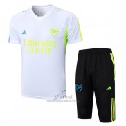 Chandal del Arsenal Manga Corta 2023-2024 Blanco - Pantalon Corto