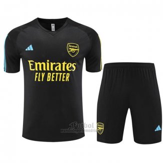 Chandal del Arsenal Manga Corta 2023-2024 Negro - Pantalon Corto