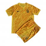 Camiseta Francia Portero Nino 2024 Amarillo