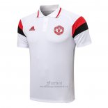 Camiseta Polo del Manchester United 2021-2022 Blanco y Rojo