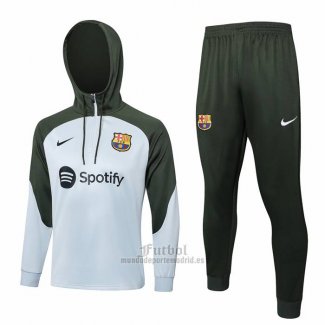 Chandal de Sudadera del Barcelona 2023-2024 Gris Claro