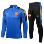 Chandal de Sudadera del Manchester United Nino 2021-2021 Azul