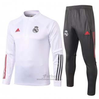 Chandal de Sudadera del Real Madrid Nino 2020-2021 Blanco