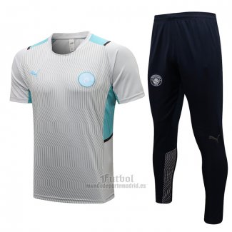 Chandal del Manchester City Manga Corta 2021-2022 Gris