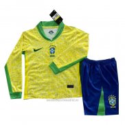 Camiseta Brasil Primera Manga Larga Nino 2024