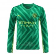 Camiseta Manchester City Portero Manga Larga 2023-2024 Verde