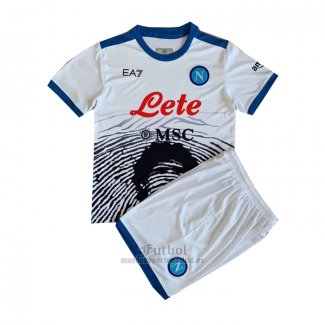 Camiseta Napoli Maradona Special Nino 2021-2022 Blanco