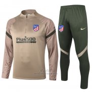 Chandal de Sudadera del Atletico Madrid 2020-2021 Caqui