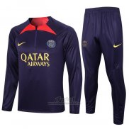 Chandal de Sudadera del Paris Saint-Germain Nino 2023-2024 Purpura