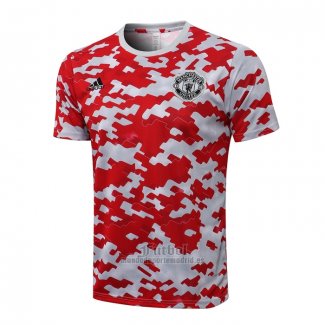 Camiseta de Entrenamiento Manchester United 2021-2022 Rojo y Blanco