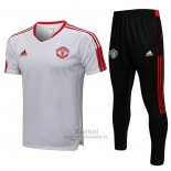 Chandal del Manchester United Manga Corta 2021-2022 Blanco