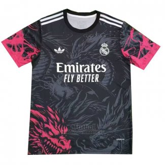 Camiseta Real Madrid Dragon 2024-2025 Negro Rojo Tailandia