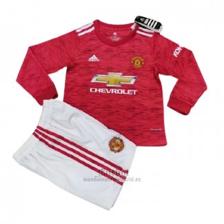 Camiseta Manchester United Primera Manga Larga Nino 2020-2021