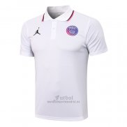 Camiseta Polo del Paris Saint-Germain Jordan 2021-2022 Blanco