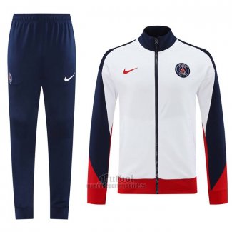 Chandal de Chaqueta del Paris Saint-Germain 2024-2025 Blanco