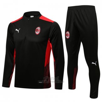 Chandal de Sudadera del AC Milan 2021-2022 Negro