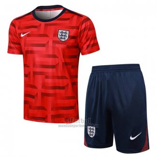 Chandal del Inglaterra Manga Corta 2024-2025 Rojo - Pantalon Corto