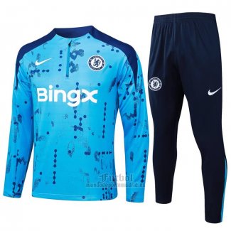 Chandal de Sudadera del Chelsea 2024-2025 Azul Claro