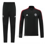 Chandal de Sudadera del Manchester United 2021-2022 Negro