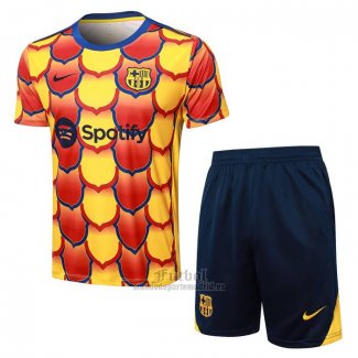 Chandal del Barcelona Manga Corta 2024-2025 Amarillo - Pantalon Corto