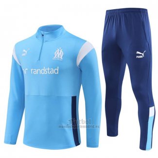 Chandal de Sudadera del Olympique Marsella Nino 2023-2024 Azul