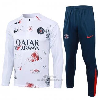 Chandal de Sudadera del Paris Saint-Germain Nino 2024-2025 Blanco