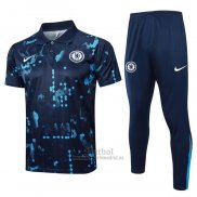 Conjunto Polo del Chelsea 2024-2025 Azul Oscuro