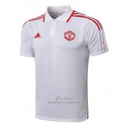 Camiseta Polo del Manchester United 2021-2021 Blanco y Rojo