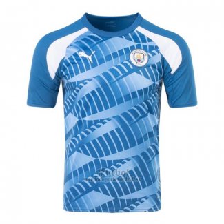 Camiseta Pre Partido del Manchester City 2023 Azul