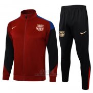 Chandal de Chaqueta del Barcelona Nino 2024-2025 Rojo y Azul