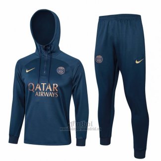 Chandal de Sudadera del Paris Saint-Germain Nino 2023-2024 Azul Oscuro