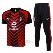 Chandal del AC Milan Manga Corta 2023-2024 Rojo y Negro