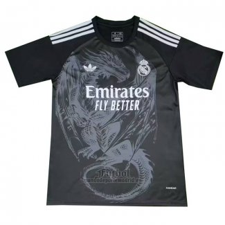 Camiseta Real Madrid Dragon 2024-2025 Negro Gris Tailandia