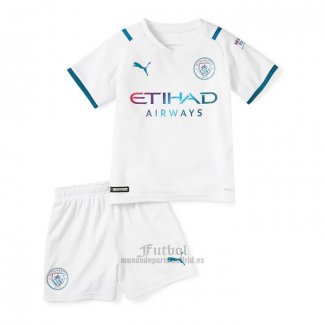 Camiseta Manchester City Segunda Nino 2021-2022