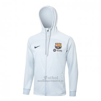 Chaqueta con Capucha del Barcelona 2023-2024 Blanco