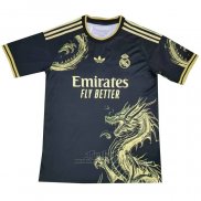 Camiseta Real Madrid Dragon 2024-2025 Negro Oro Tailandia