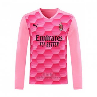 Camiseta AC Milan Portero Manga Larga 2020-2021 Rosa