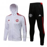 Chandal con Capucha del Manchester United 2021-2021 Blanco